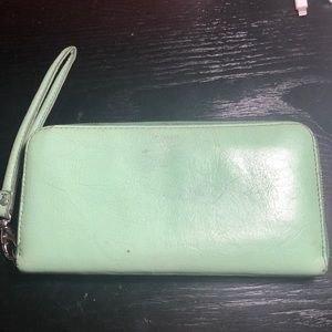Mint Green Fossil Wristlet Wallet